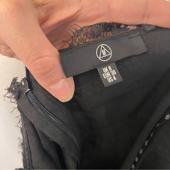 Missguided black BOHO LACE TRIM SPAGHETTI STRAP cami slip top v neck sexy 4 - Picture 6 of 10